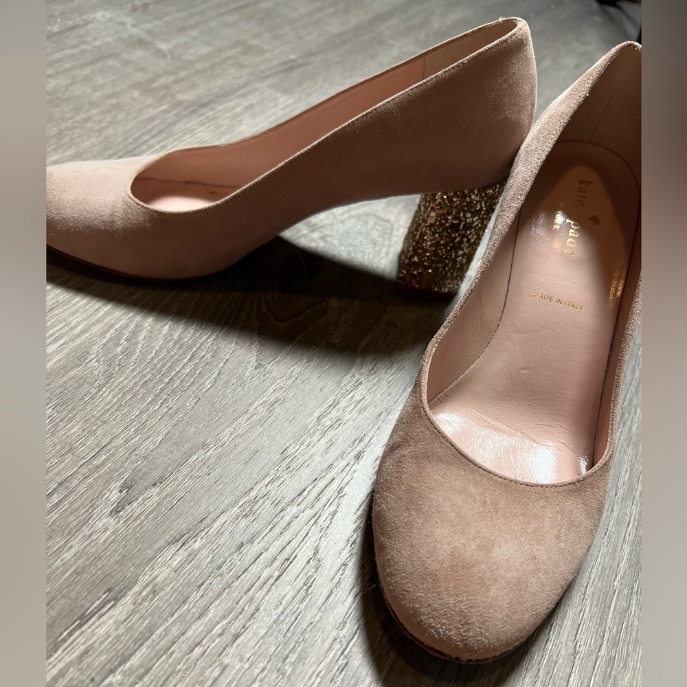 Kate Spade Anastasia glitter block heel pump- 7.5‎